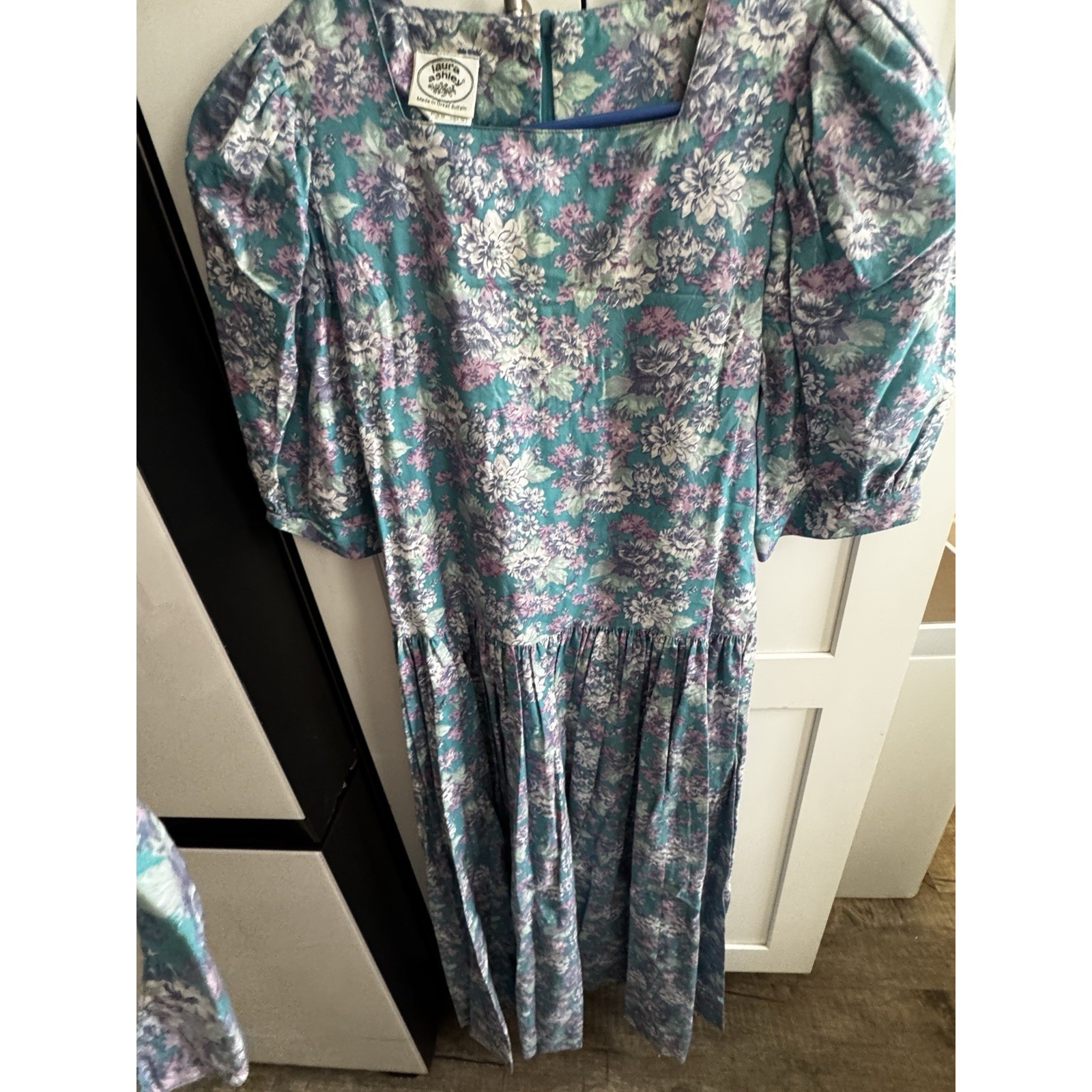 Vintage Laura Ashley Floral Blue Floral Dress Women's Size Us 10